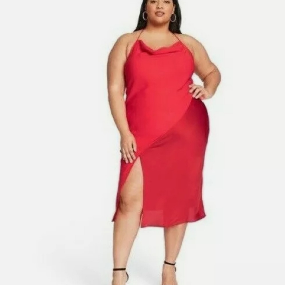Cushine red slip dress